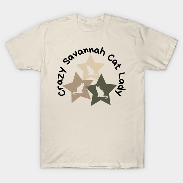 Crazy Savannah Cat Lady T-Shirt by Haministic Harmony